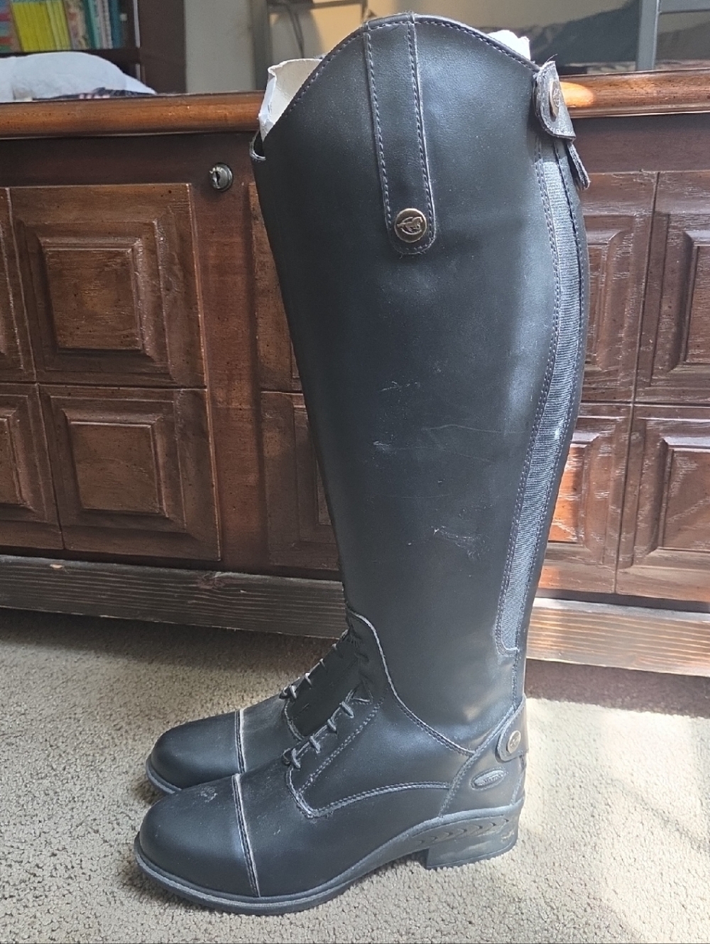 Black Equestrian Zip Riding Boots